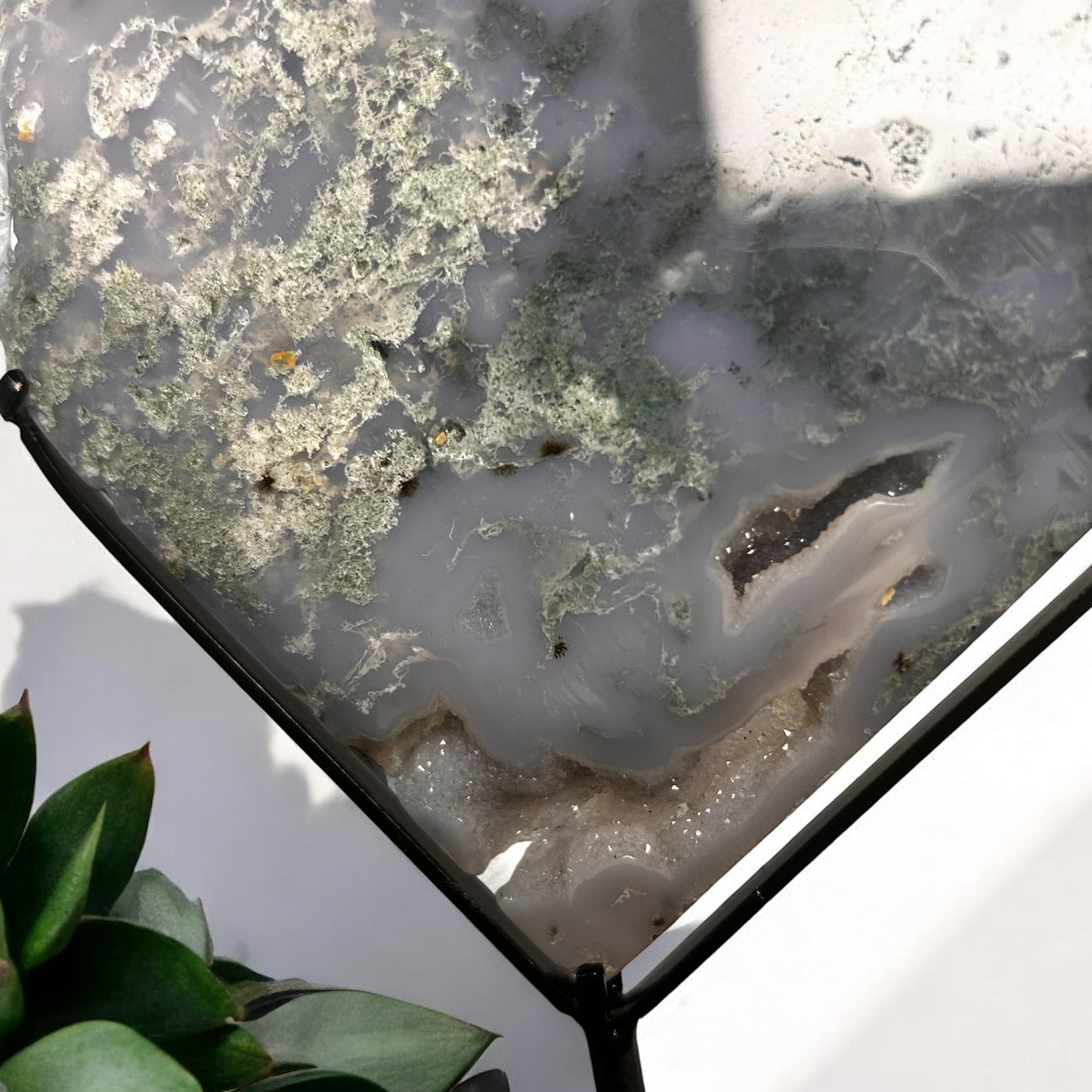 Druzy Herz aus Moosachat