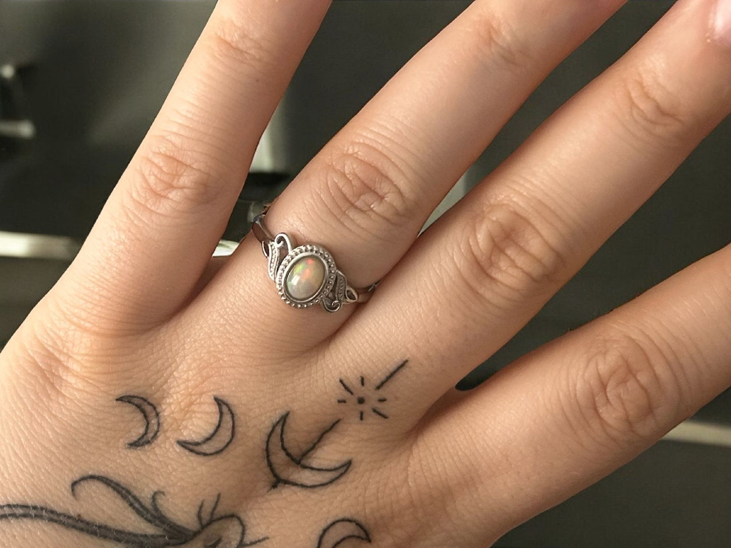 Opal ring - fire opal
