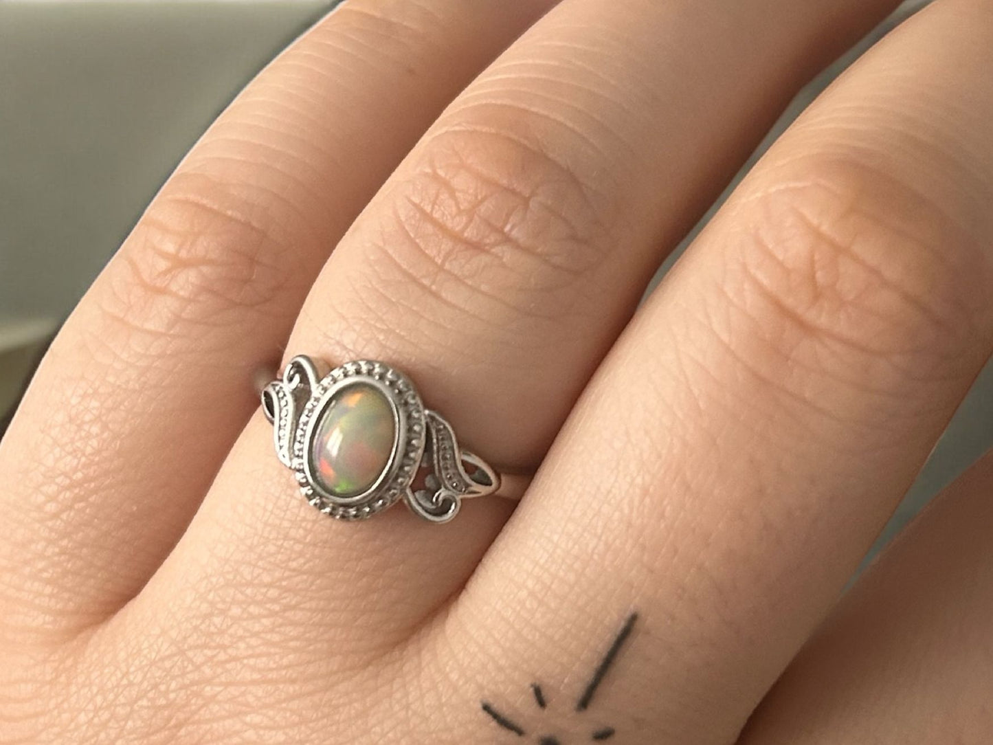 Opal ring - fire opal