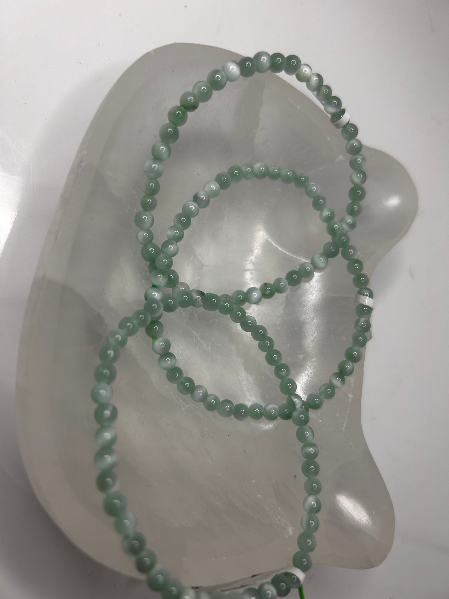 Grünes Mondstein Armband 4mm