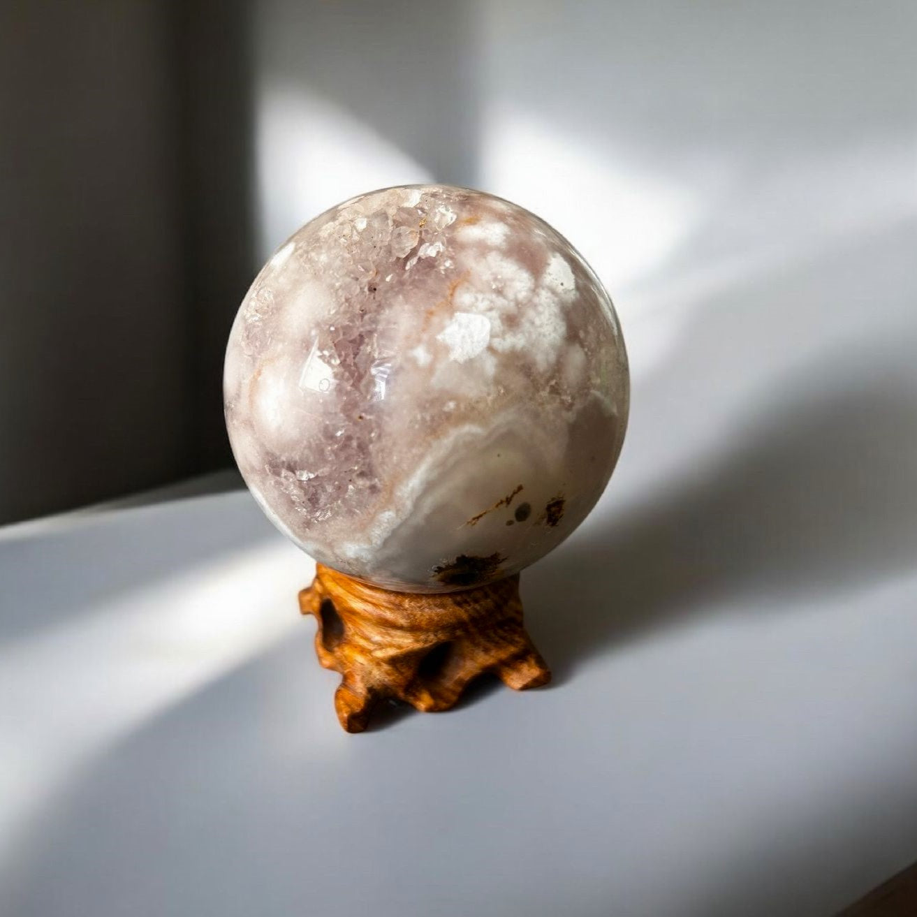 Pink amethyst sphere